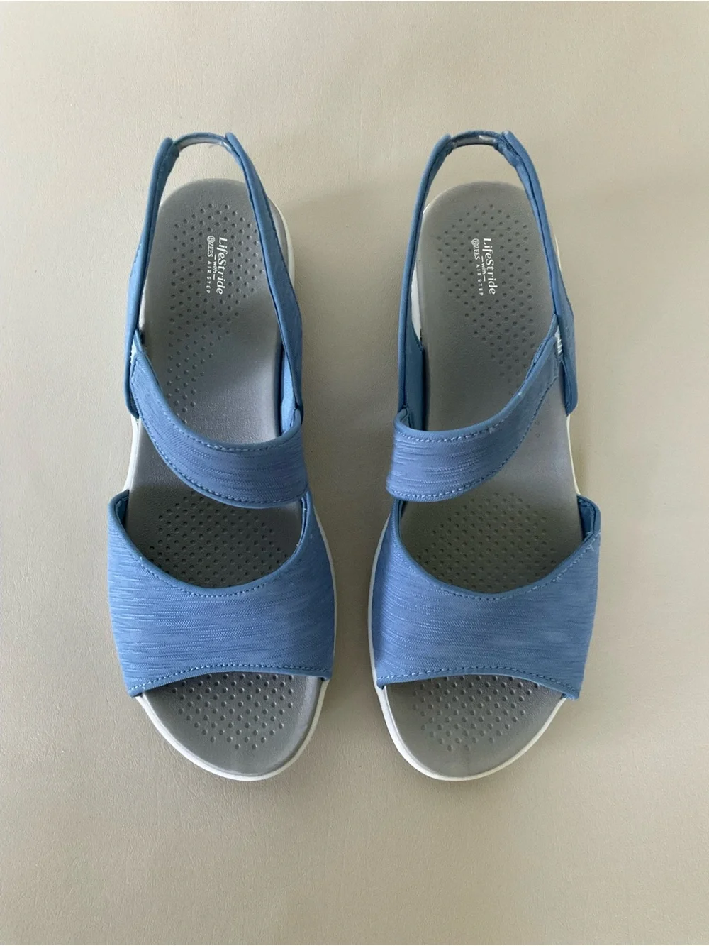 🤩NWBox!!! LifeStride, Blue & Grey Comfortable Sandals